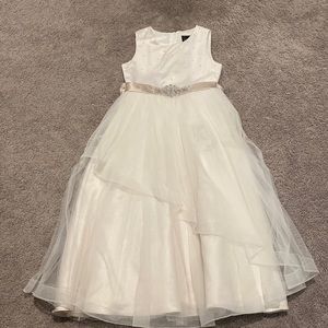 Cream flower girls dress-size 10